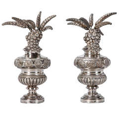 Pair of Tall Silver Plated Decorative Finials