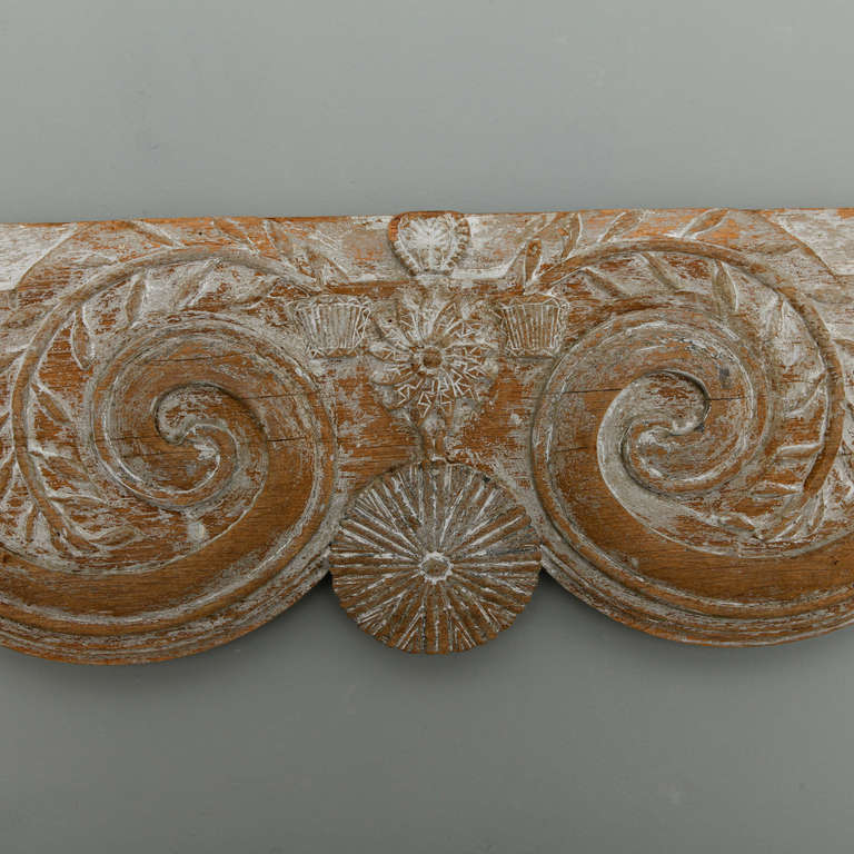 20th Century Long Limed Wood French over Door Panel