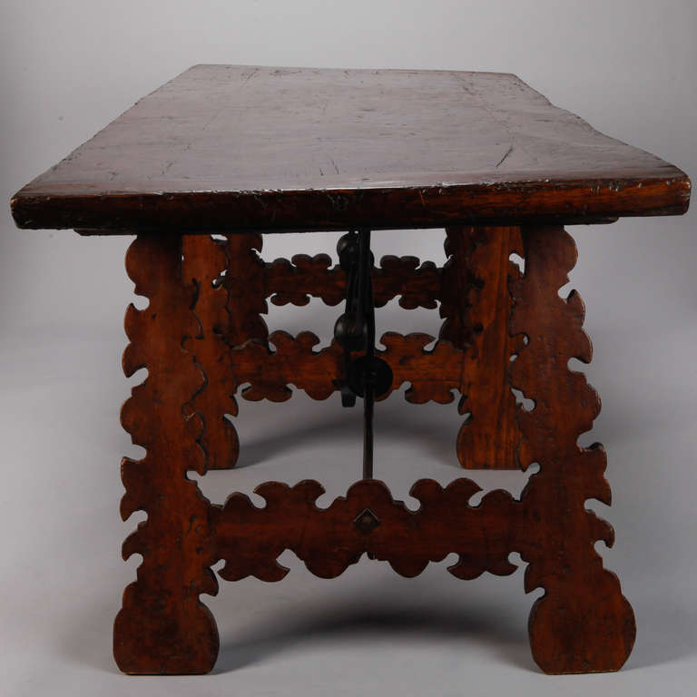 Monumental 19th Century Spanish Oak and Iron Table 3