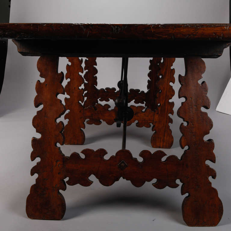 Monumental 19th Century Spanish Oak and Iron Table 5