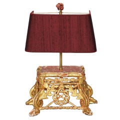 Custom Designed Gilded Architectural Pediment Lamp