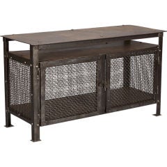French Industrial Mesh Cabinet