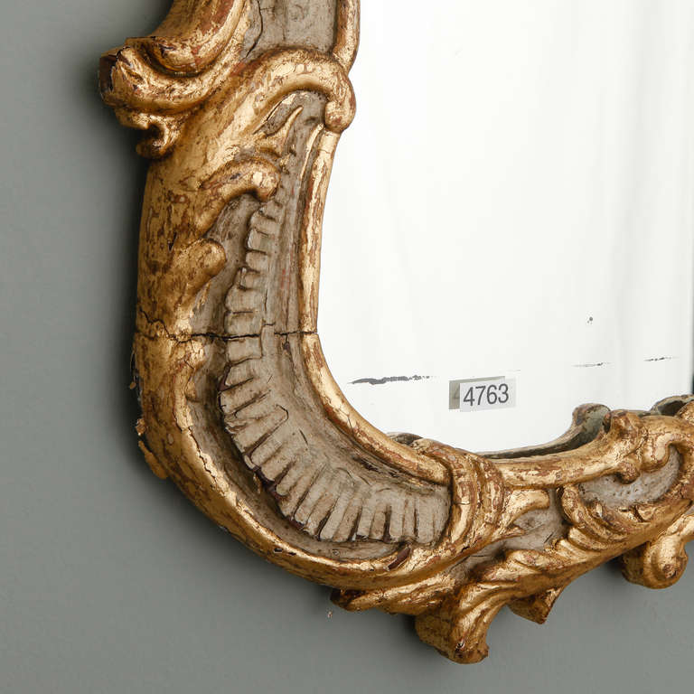 Horizontal Louis XV Style Cream and Parcel Gilt Mirror 1