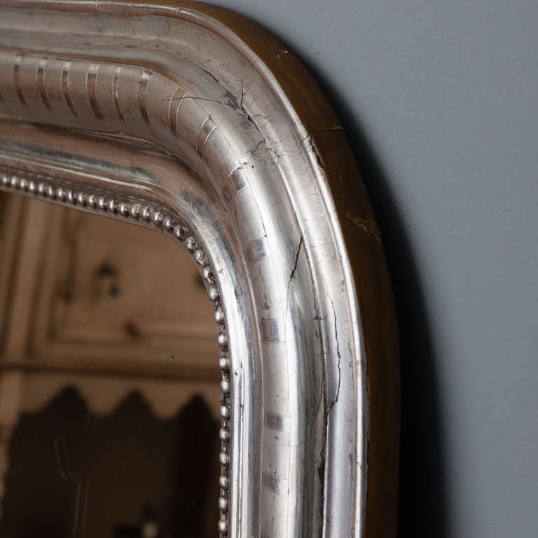 19th Century Silver Leaf Louis Philippe Mirror 2