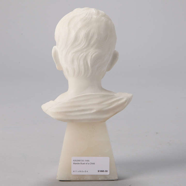 Mid-20th Century Marble Bust of a Boy