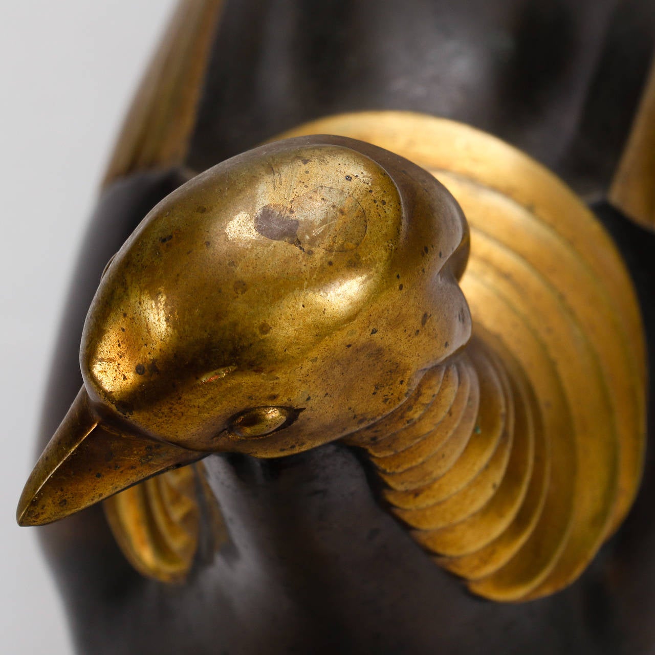 Mid-20th Century Signed Art Deco Gilded Bronze Pheasant Sculpture