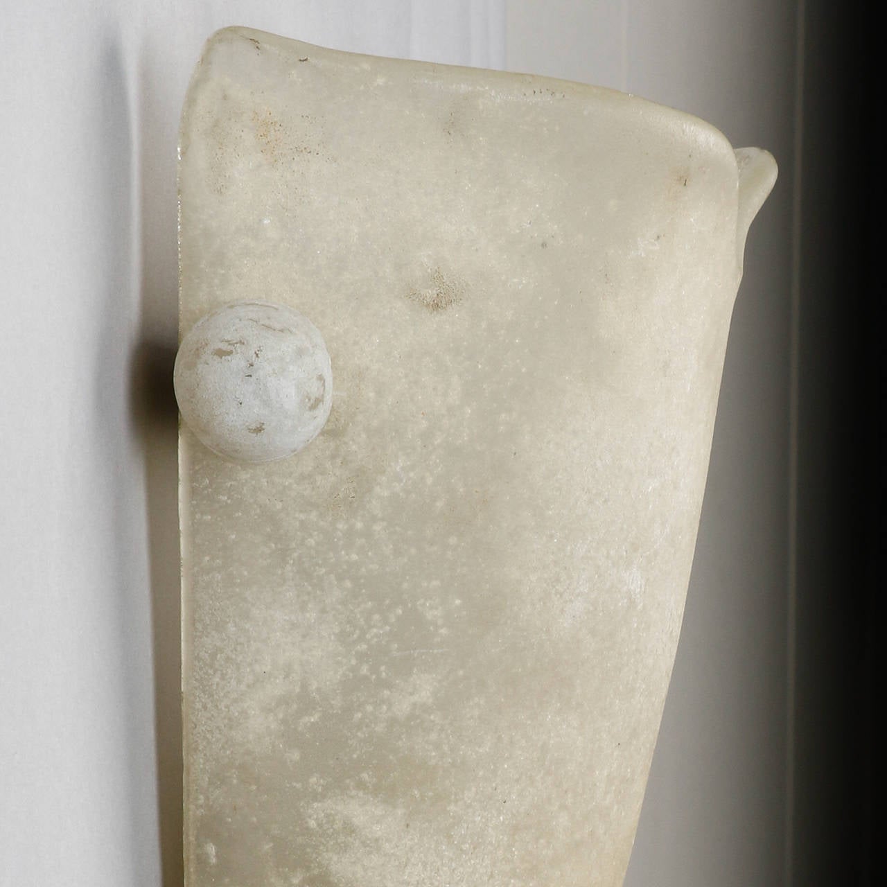 Mid-Century Modern Pair of off White Urn Shape Murano Glass Sconces