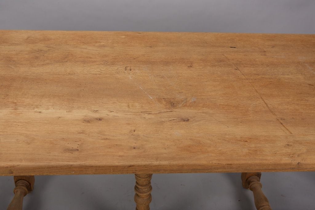 Large French Oval Bleached Oak Table 2