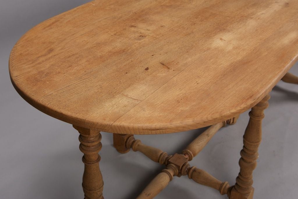 Large French Oval Bleached Oak Table 3