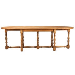 Large French Oval Bleached Oak Table