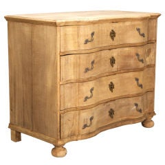 Antique French Bleached Oak Four Drawer Chest
