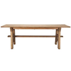 French Bleached Oak Trestle Table