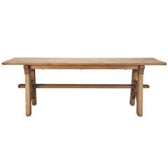 French Bleached Oak Trestle Table