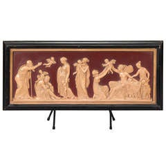 Mid Century Danish Neoclassical Style Terra Cotta Plaque 1