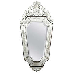 Vintage Shield Shape Venetian Mirror