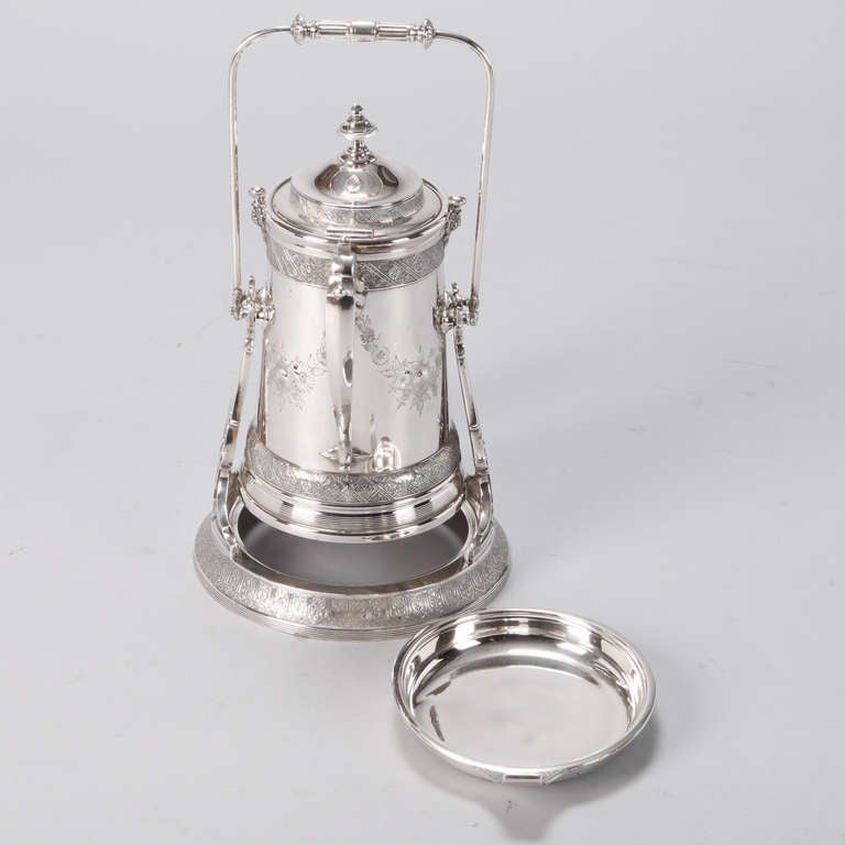 19th Century Reed and Barton Silver Plate Water Jug on Stand 1