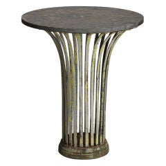 French Iron Base Table with Stone Top