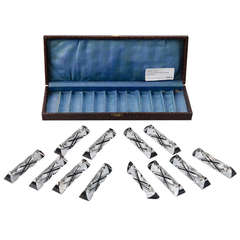 Art Deco Era Czechoslovakian Boxed Glass-Knife Rests Art Deco Era Czechoslovakian Boxed Glass-Knife Rests