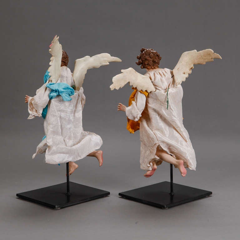 Pair of Italian Creche Angels On Stands 2