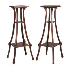 Pair French Two Shelf Plant Stands