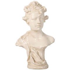 Porcelain Art Nouveau Bust of a Girl