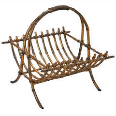 French Faux Branch Style, Bronzed Finish Iron Basket