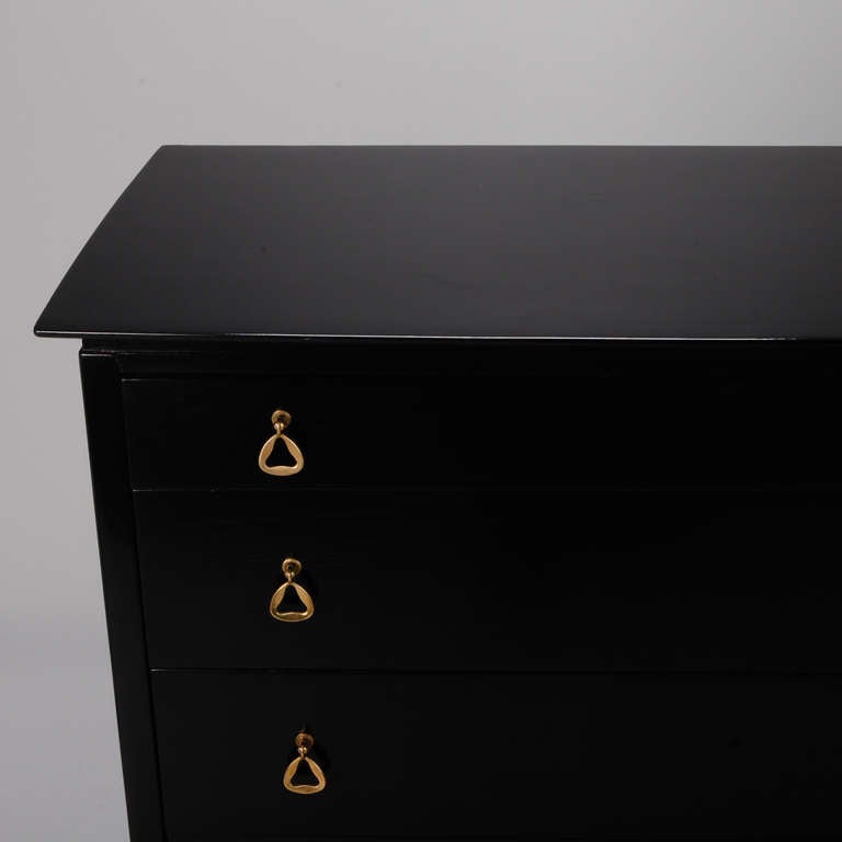 Unknown Mid Century Glazed Ebonised Chest of Drawers