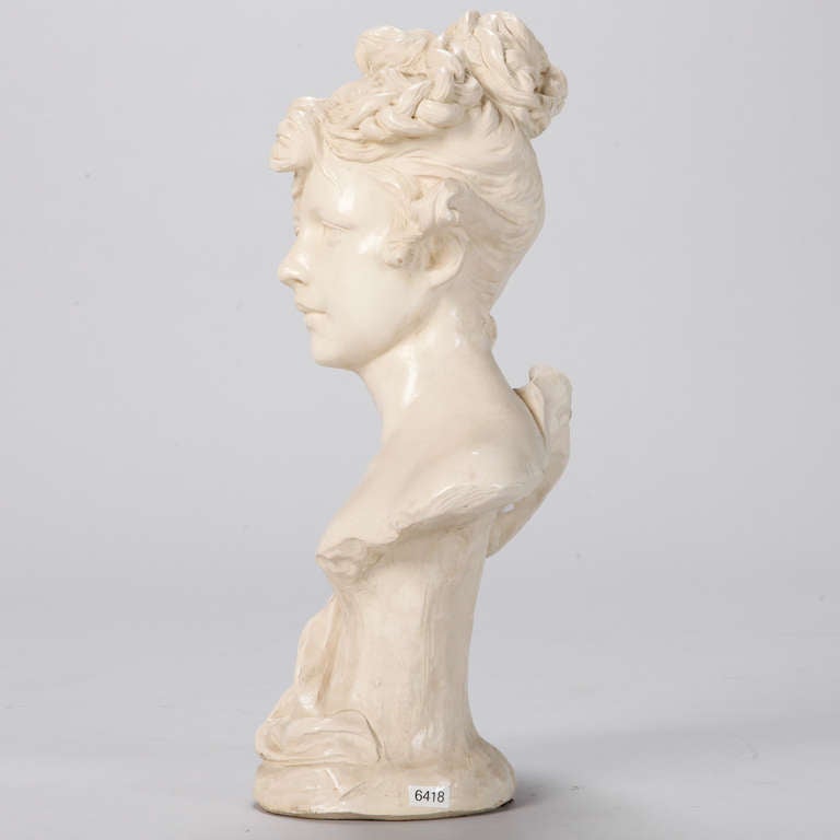Porcelain Art Nouveau Bust of a Girl 3