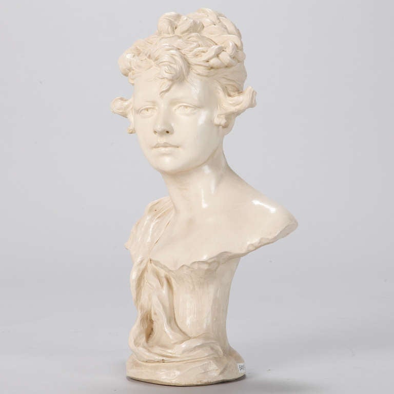Porcelain Art Nouveau Bust of a Girl 4