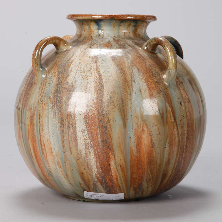 Mid-20th Century Large Round Roger Guerin Pot with Four Handles