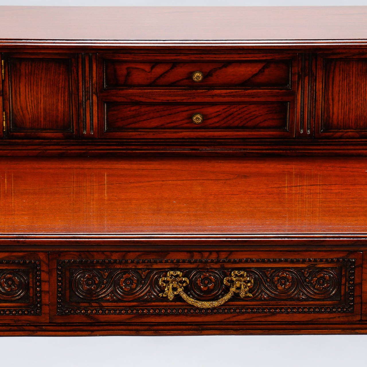 French Writing Desk with Carved Details and Back Plinth 3