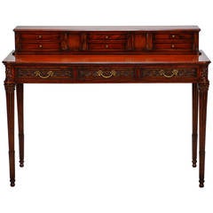 French Writing Desk with Carved Details and Back Plinth 1