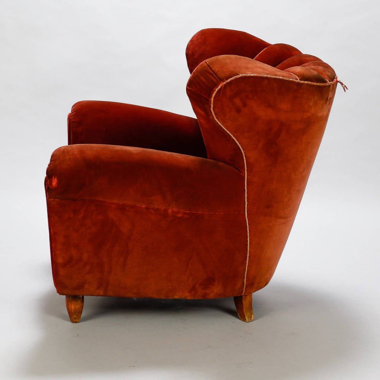 Pair of Mid-Century Italian Paolo Buffa Style Armchairs in Original Velvet 5