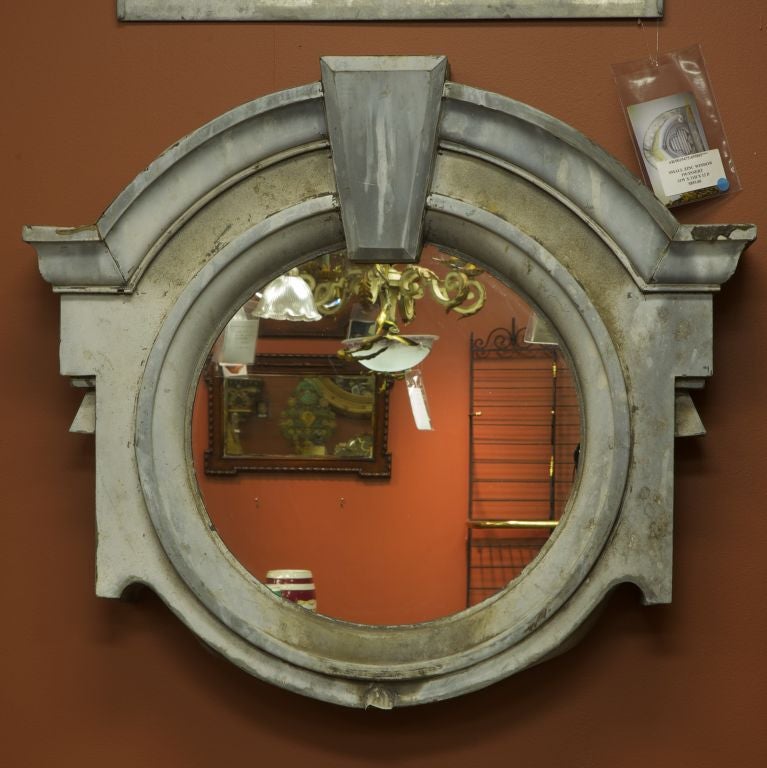 French Zinc Window Mirror
