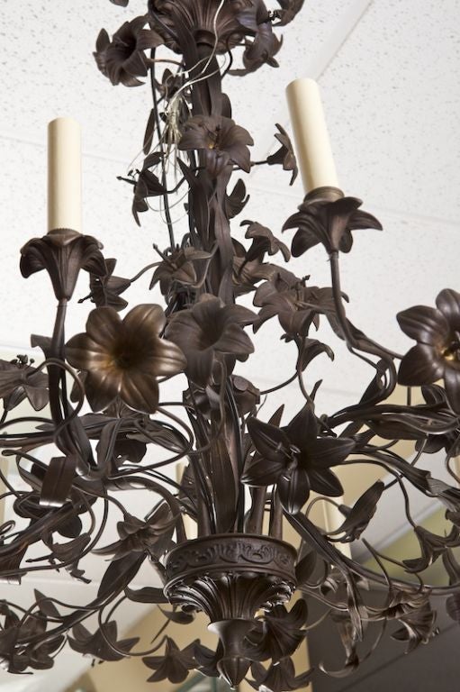 Large French Black Tole Chandelier 4