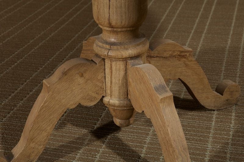 French Round Bleached Oak Drop Leaf Table 1