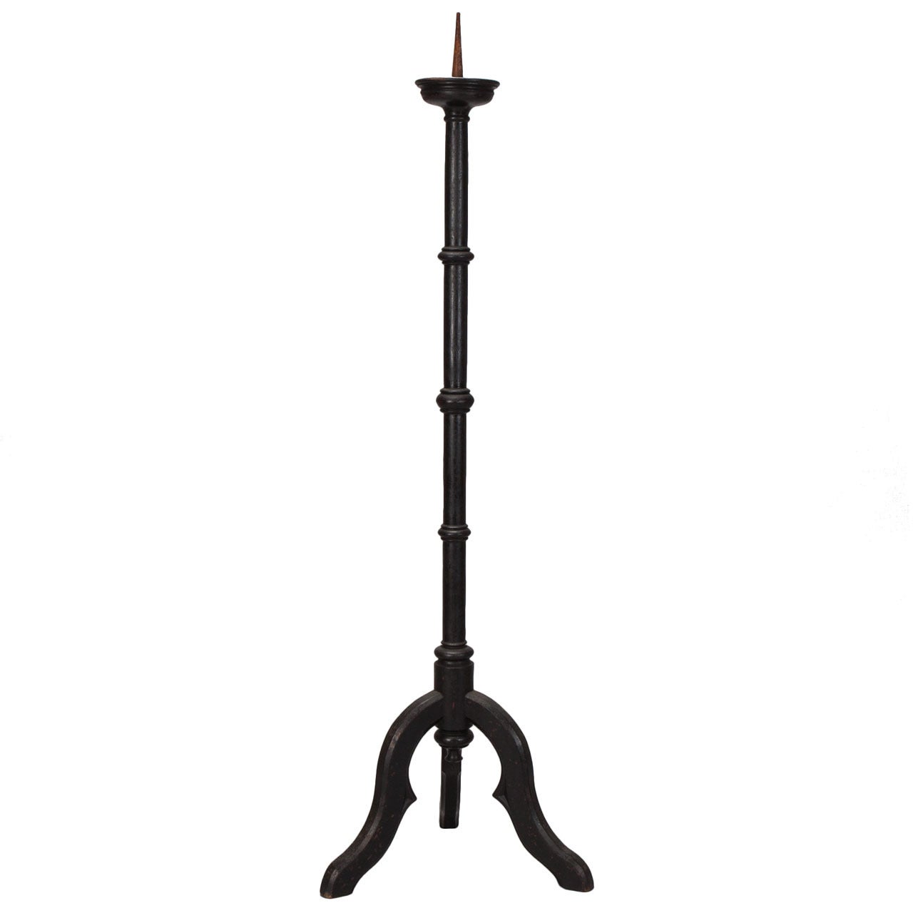 Five Foot Tall Ebonised Pricket Candlestick