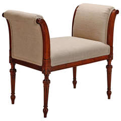 Upholstered Beechwood Stool with Tall Sides 4