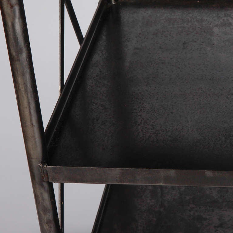 Mid-20th Century French Industrial Iron, Four Shelf Etagere