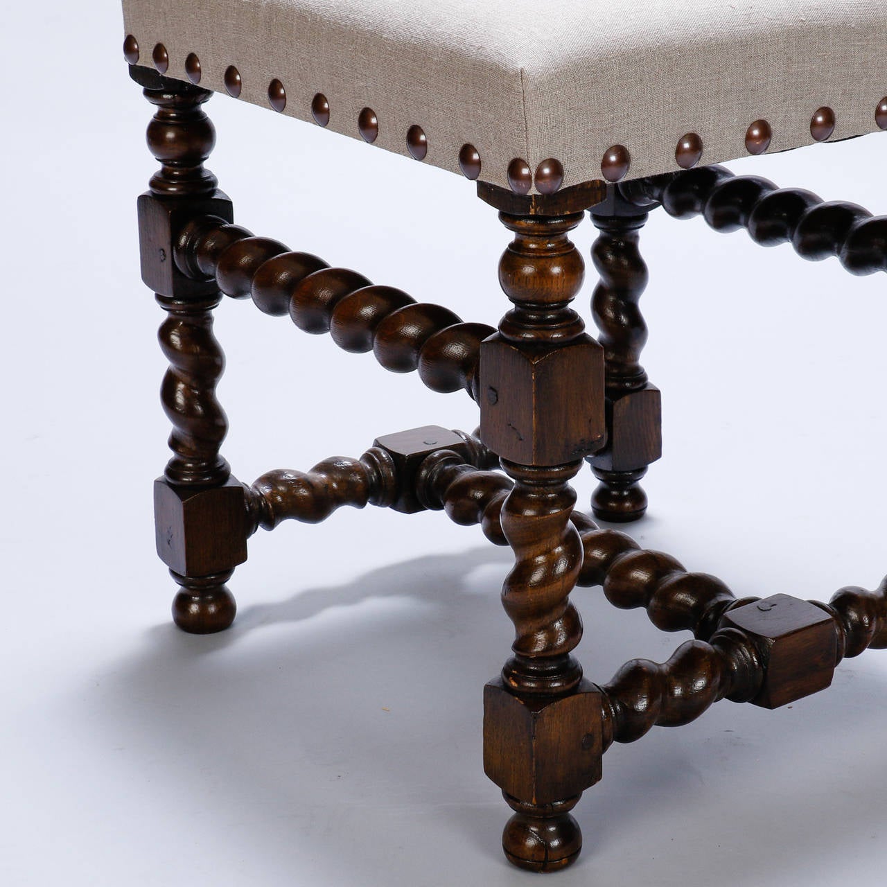 Set of Eight Spanish 19th Century HighBack Chairs with Turned Legs at