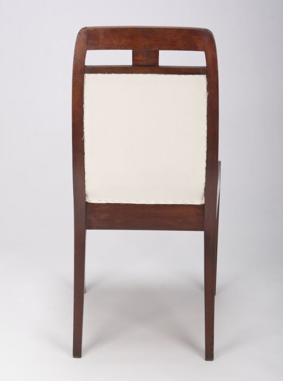 French Art Nouveau Side Chair with Decorative Inlay