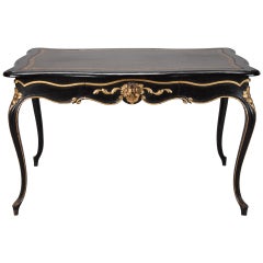 19th Century Ebonised Desk with Gilded Accents