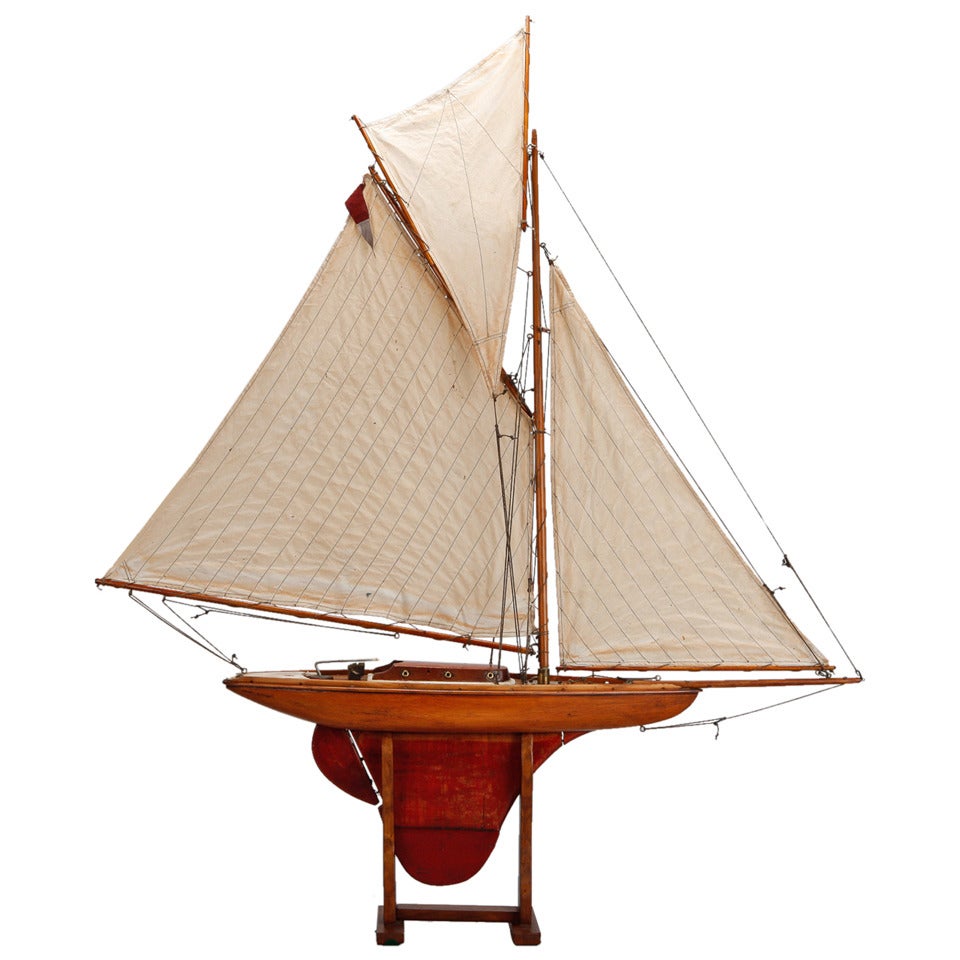 Large English Three Sail Pond Boat