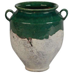 French Green Glazed Confit Jar