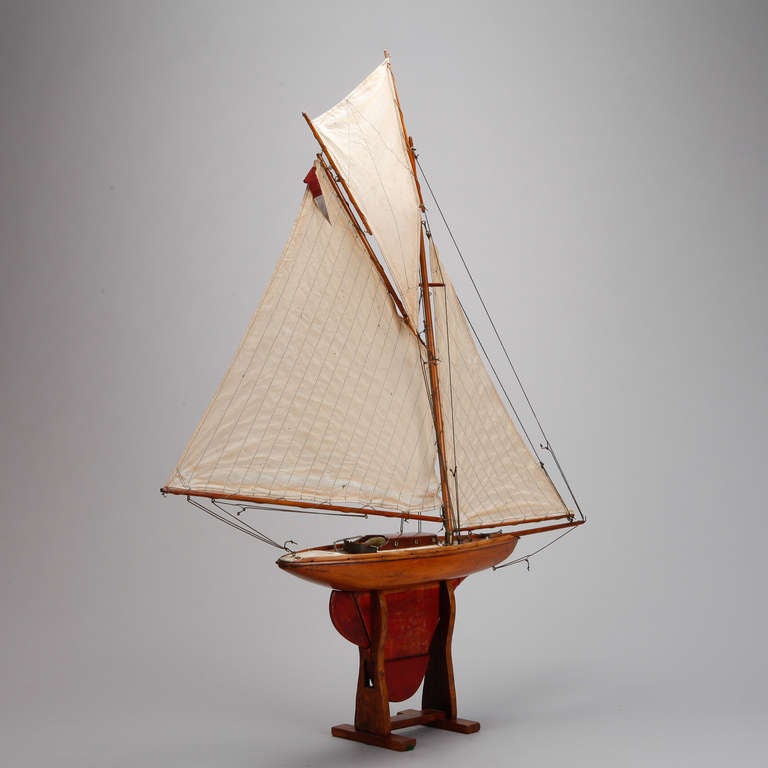 Large English Three Sail Pond Boat