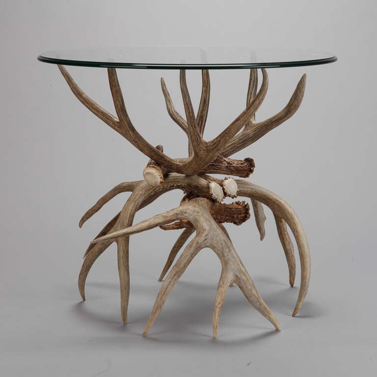 Pair of Genuine Deer Antler Base End Tables at 1stDibs deer end
