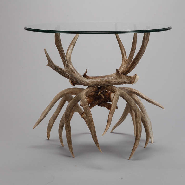 Pair of Genuine Deer Antler Base End Tables at 1stDibs deer end