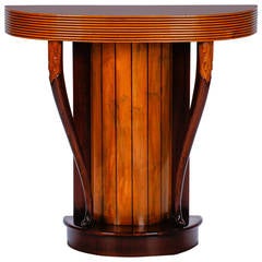 Art Deco Demilune Console with Reeded Edge