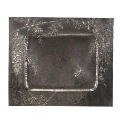 Antique French Aesthetic Silvered Bronze Tray