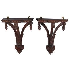 Pair of Regency Mahogany English Shelf Brackets